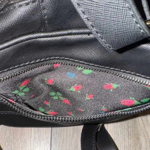 Betsey Johnson Vintage Pink and Black Yorkie Pattern Backpack - Picture 7 of 10